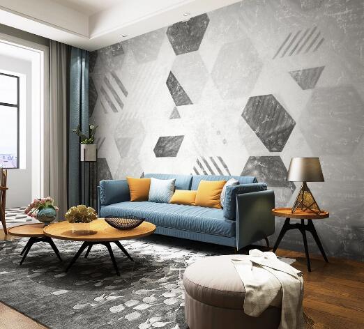 3D Black Hexagon WC1739 Wall Murals