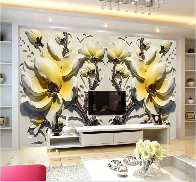 3D Simple Flower WC877 Wall Murals Wallpaper AJ Wallpaper 2