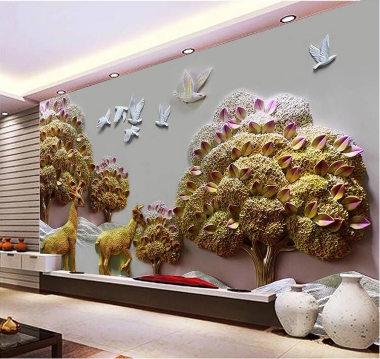 3D Yellow Deer WC865 Wall Murals Wallpaper AJ Wallpaper 2