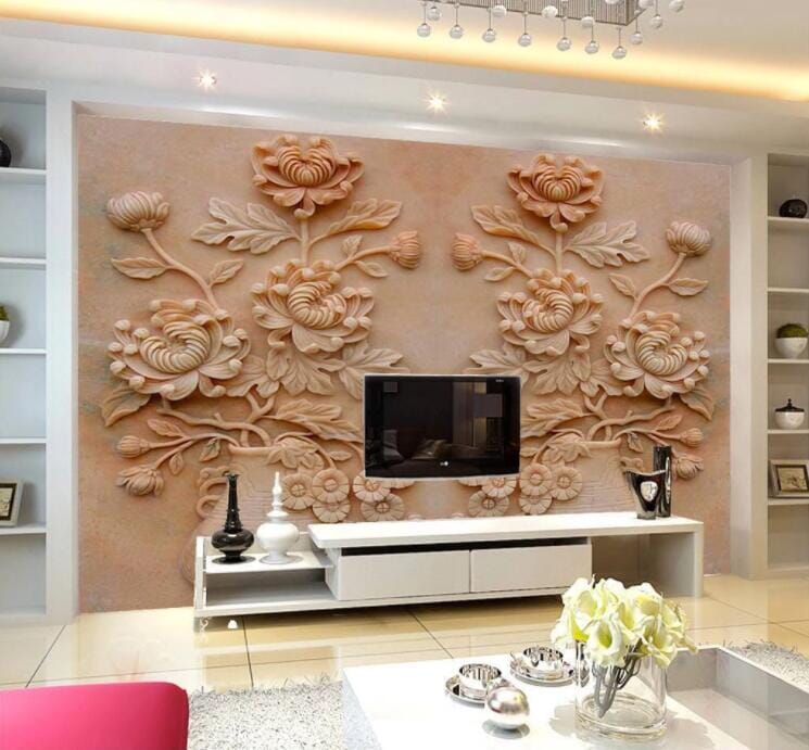 3D Carved Vase WC853 Wall Murals Wallpaper AJ Wallpaper 2