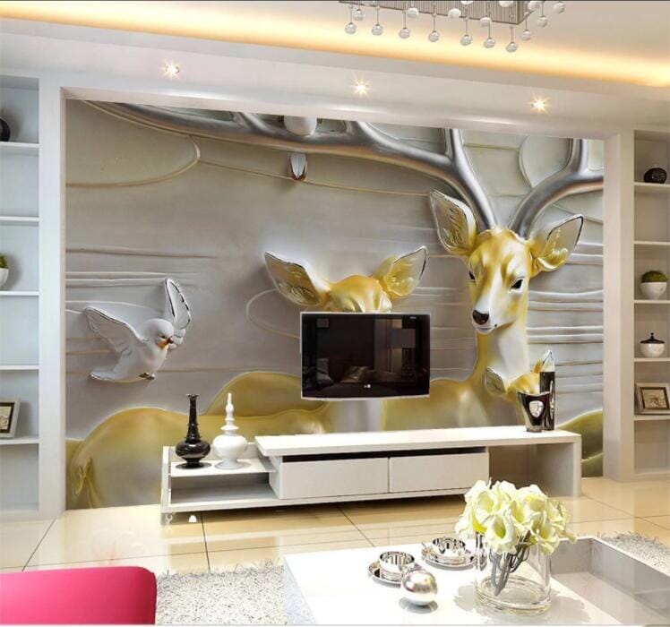 3D Yellow Deer WC855 Wall Murals Wallpaper AJ Wallpaper 2