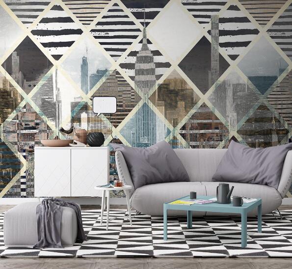 3D City Building WC1640 Wall Murals