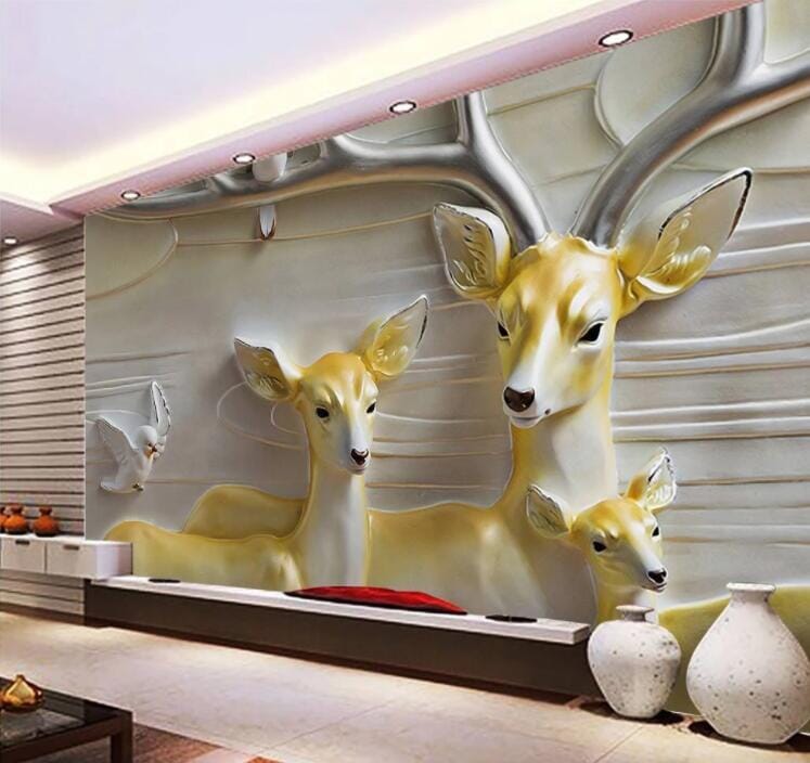 3D Yellow Deer WC855 Wall Murals Wallpaper AJ Wallpaper 2