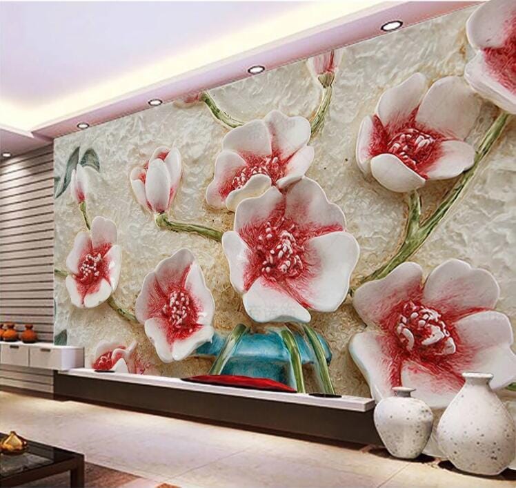 3D Carved Plum WC852 Wall Murals Wallpaper AJ Wallpaper 2