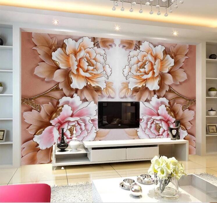 3D Fugui Peony WC850 Wall Murals Wallpaper AJ Wallpaper 2