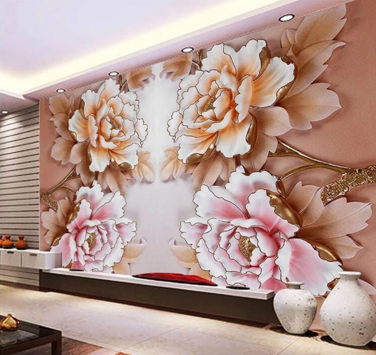 3D Fugui Peony WC850 Wall Murals Wallpaper AJ Wallpaper 2