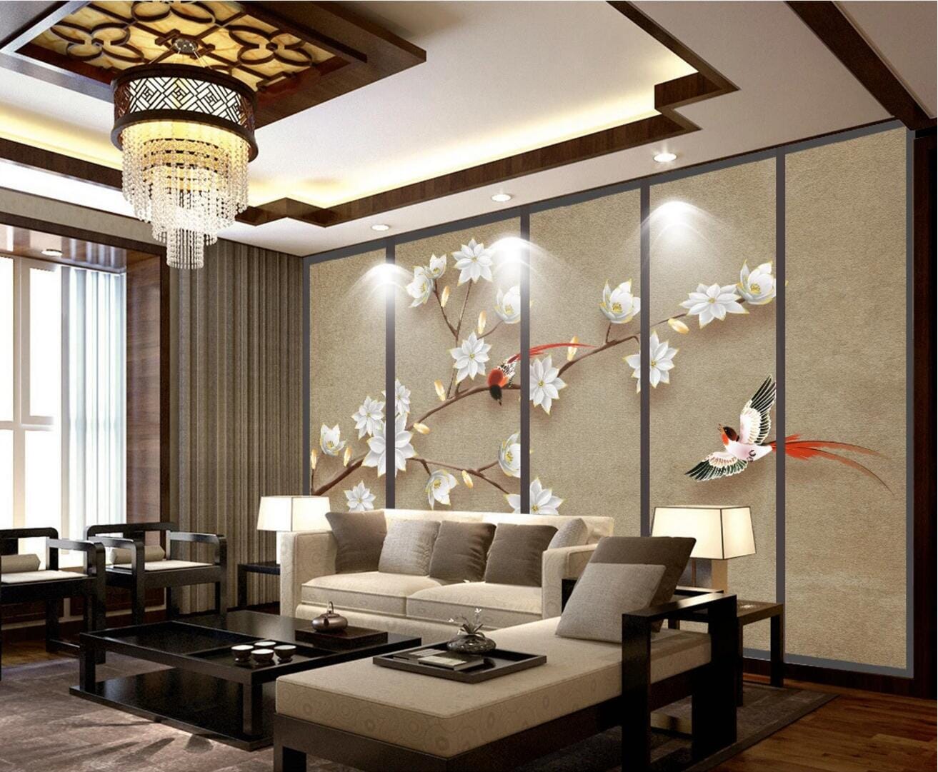 3D Delphinium Flower WC381 Wall Murals Wallpaper AJ Wallpaper 2