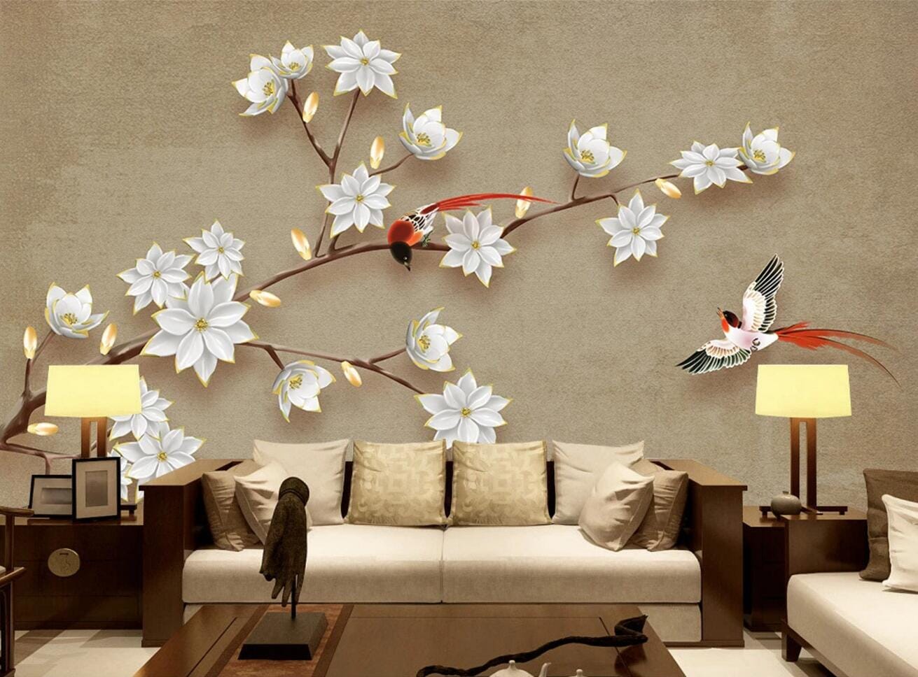 3D Delphinium Flower WC381 Wall Murals Wallpaper AJ Wallpaper 2