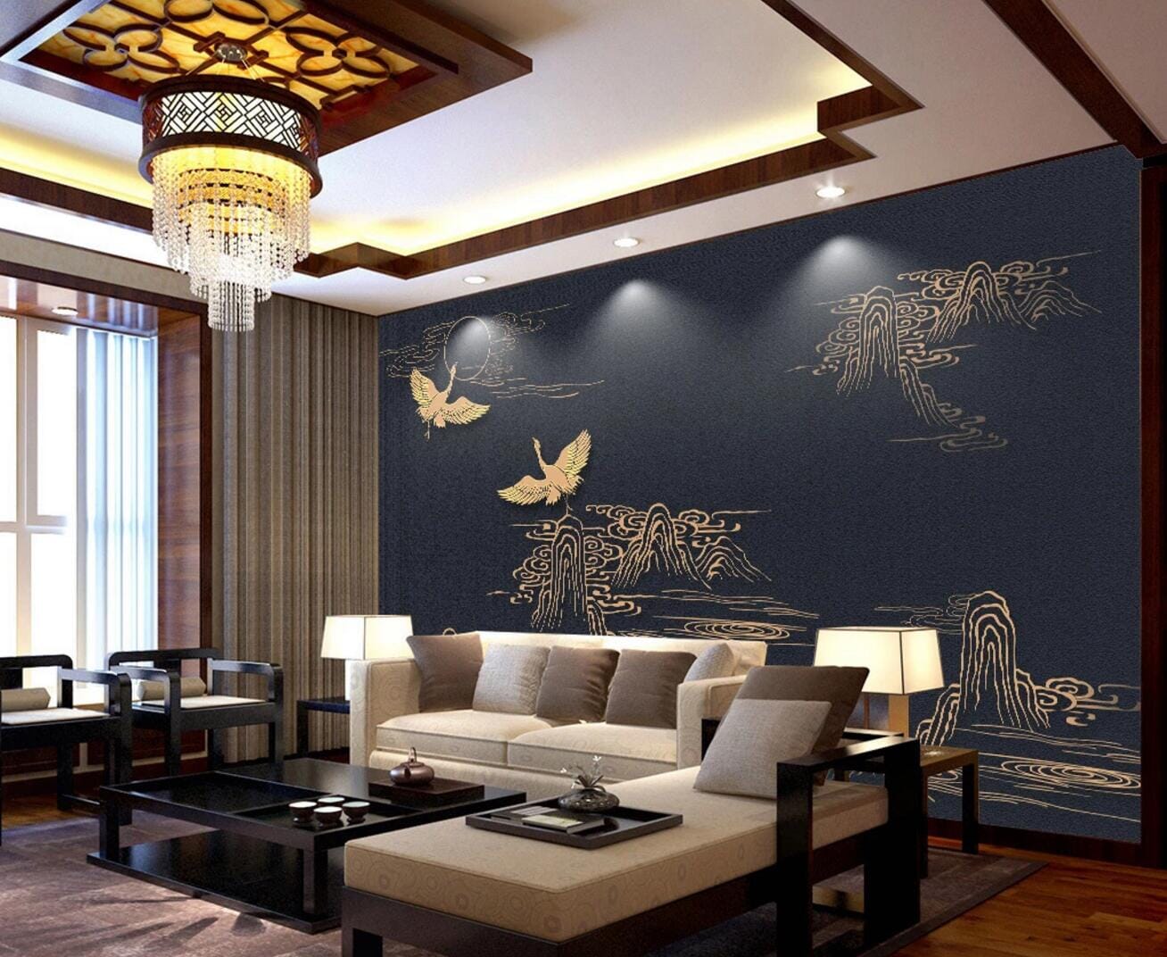 3D Yellow Crane WC403 Wall Murals Wallpaper AJ Wallpaper 2