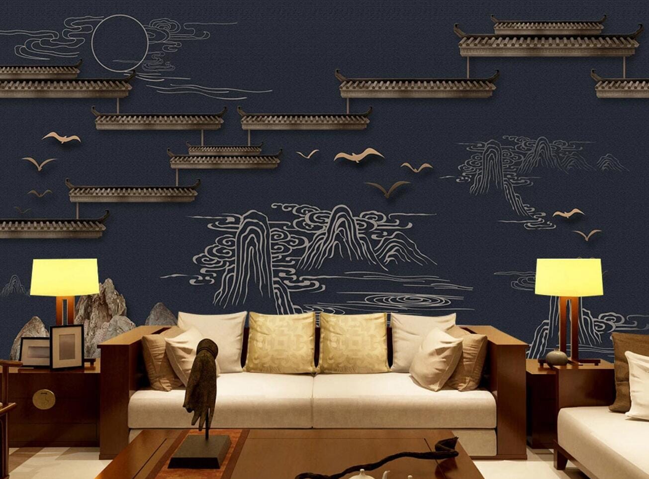 3D Wild Goose Stone WC404 Wall Murals Wallpaper AJ Wallpaper 2