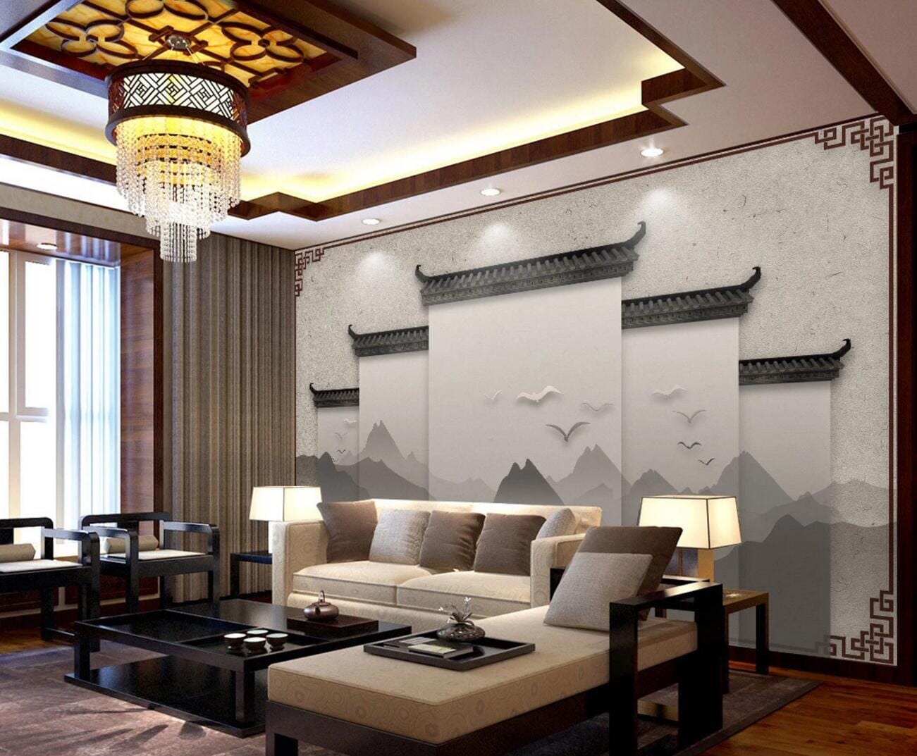 3D Roof Pattern WC402 Wall Murals Wallpaper AJ Wallpaper 2