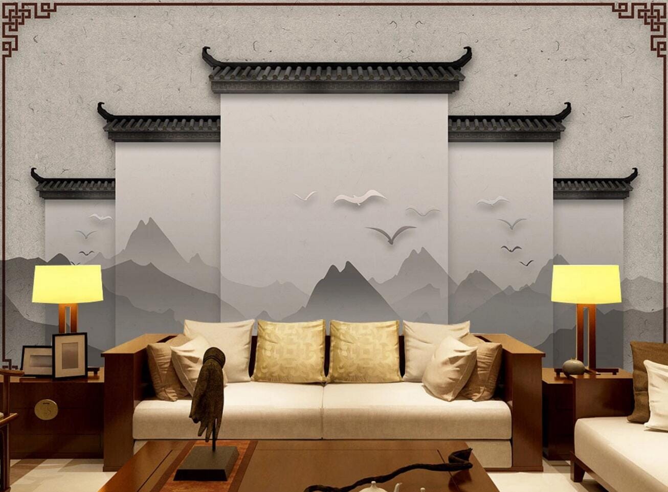 3D Roof Pattern WC402 Wall Murals Wallpaper AJ Wallpaper 2