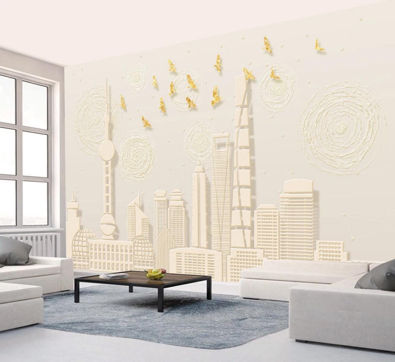 3D White Building WC416 Wall Murals Wallpaper AJ Wallpaper 2