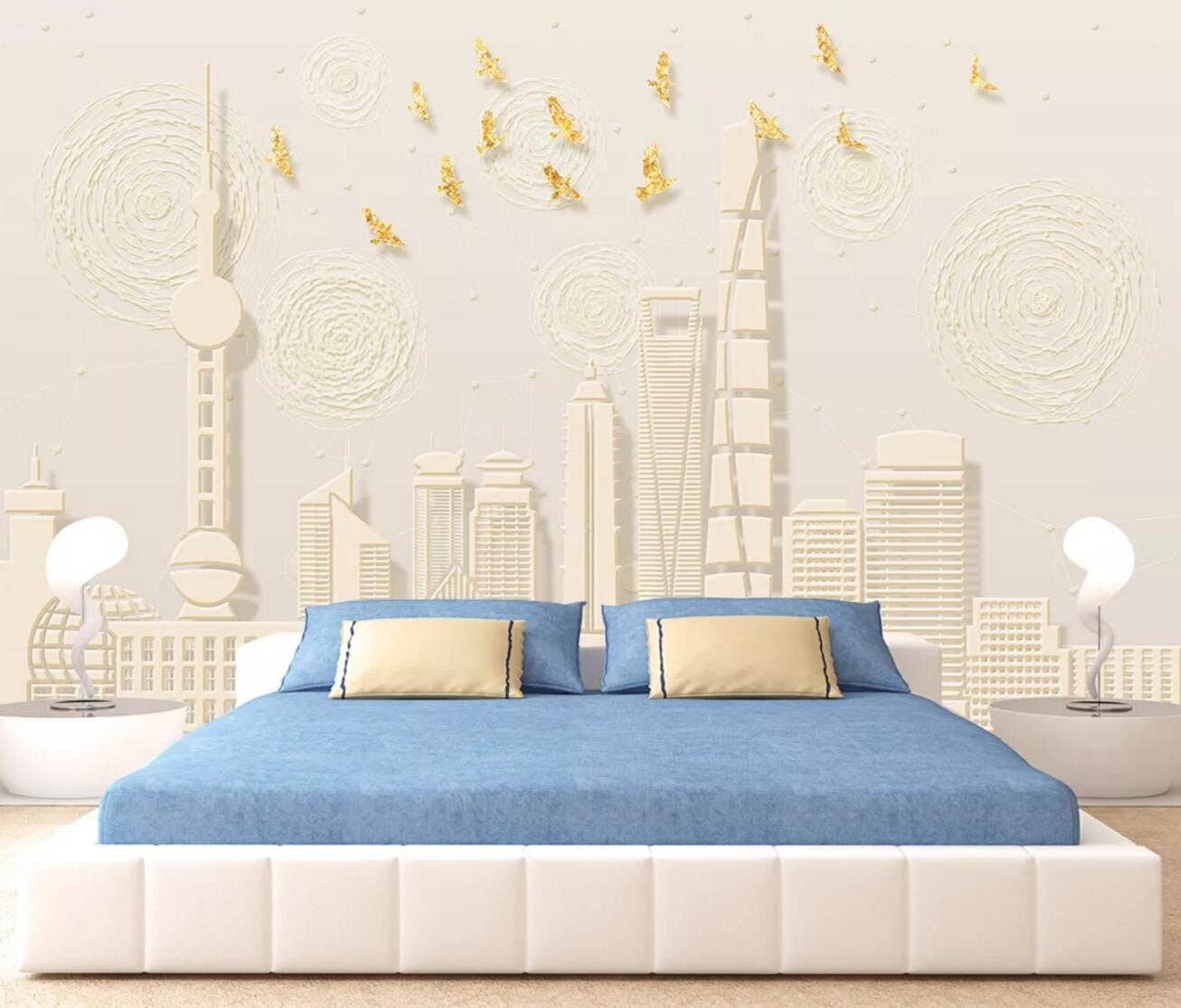 3D White Building WC416 Wall Murals Wallpaper AJ Wallpaper 2