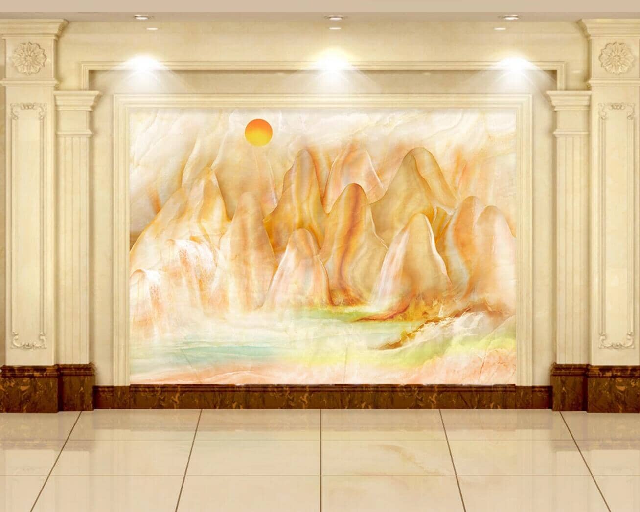 3D Yellow Mountain WC477 Wall Murals Wallpaper AJ Wallpaper 2