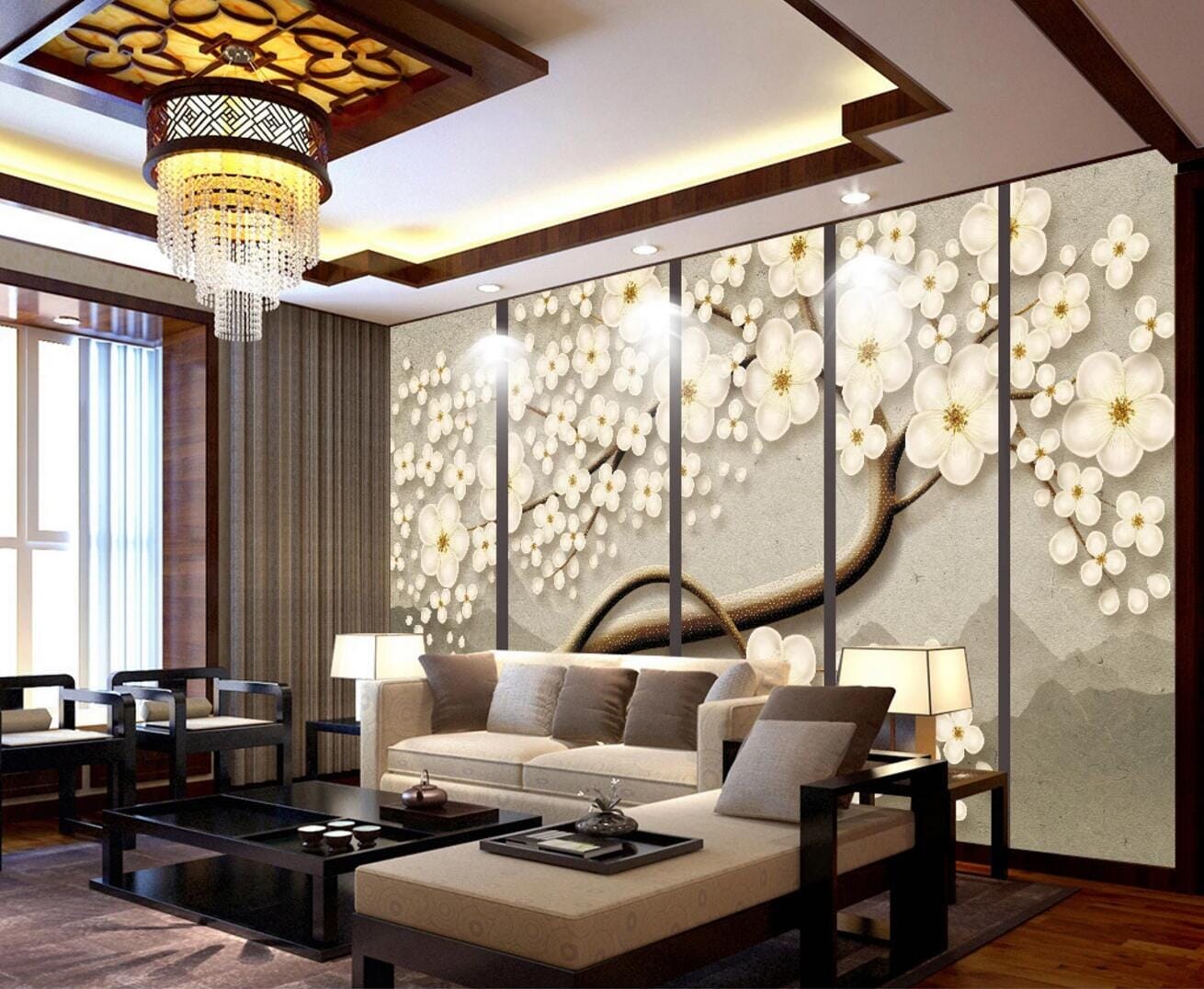 3D Bend Tree Plum WC452 Wall Murals Wallpaper AJ Wallpaper 2