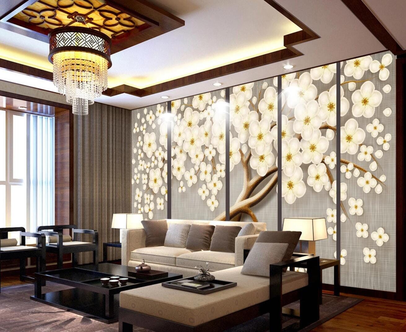 3D Plum Decoration WC450 Wall Murals Wallpaper AJ Wallpaper 2