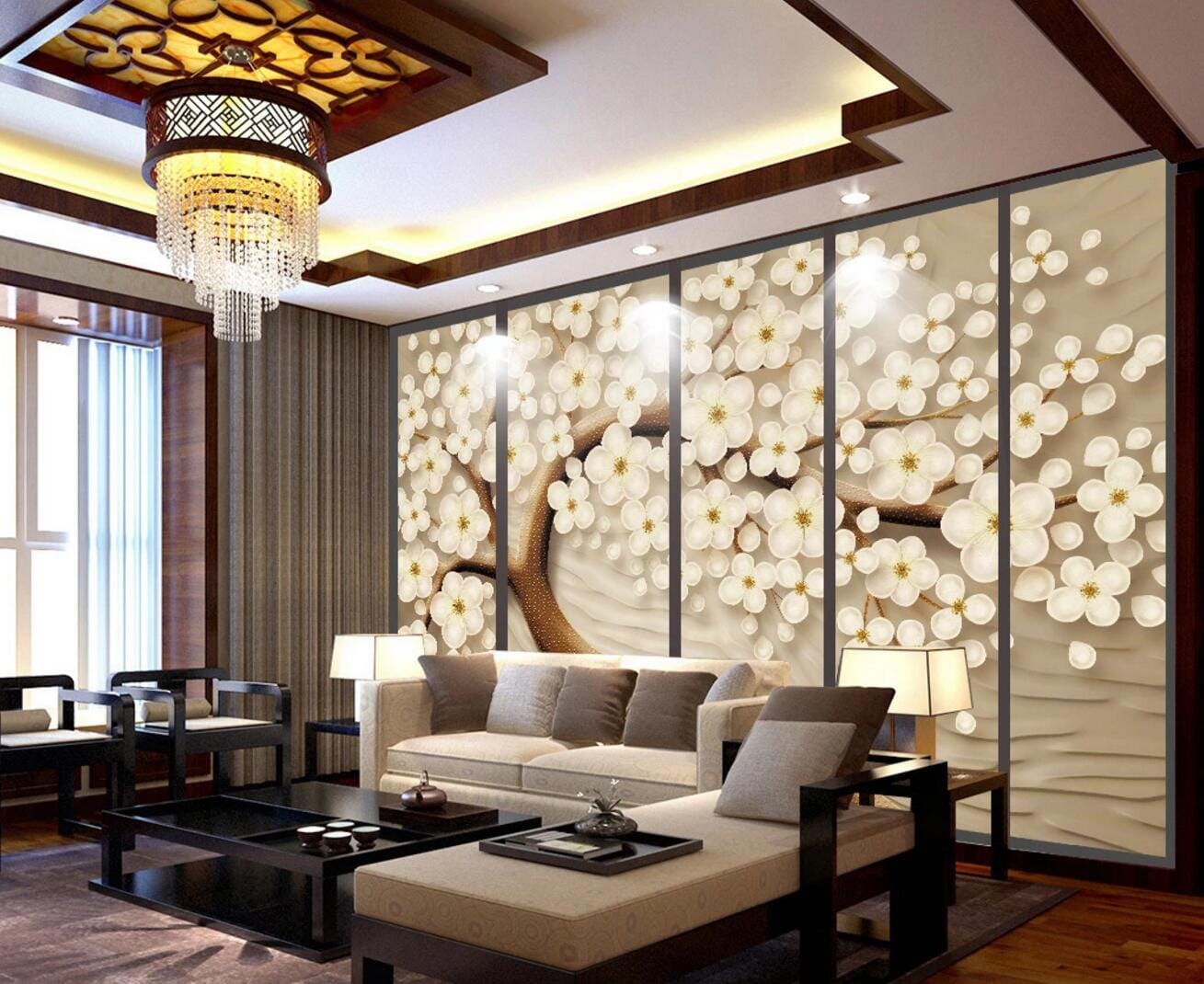 3D White Plum Tree WC443 Wall Murals Wallpaper AJ Wallpaper 2