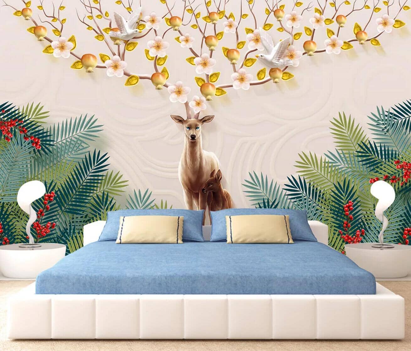 3D Deer Grass WC435 Wall Murals Wallpaper AJ Wallpaper 2