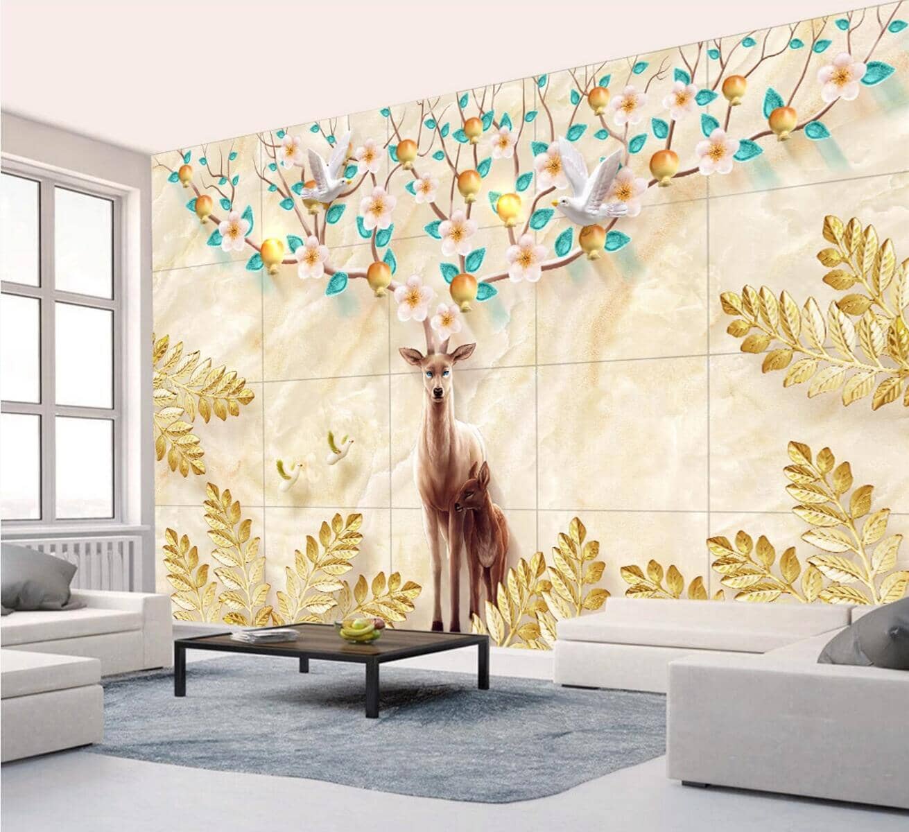 3D Deer Antlers WC434 Wall Murals Wallpaper AJ Wallpaper 2