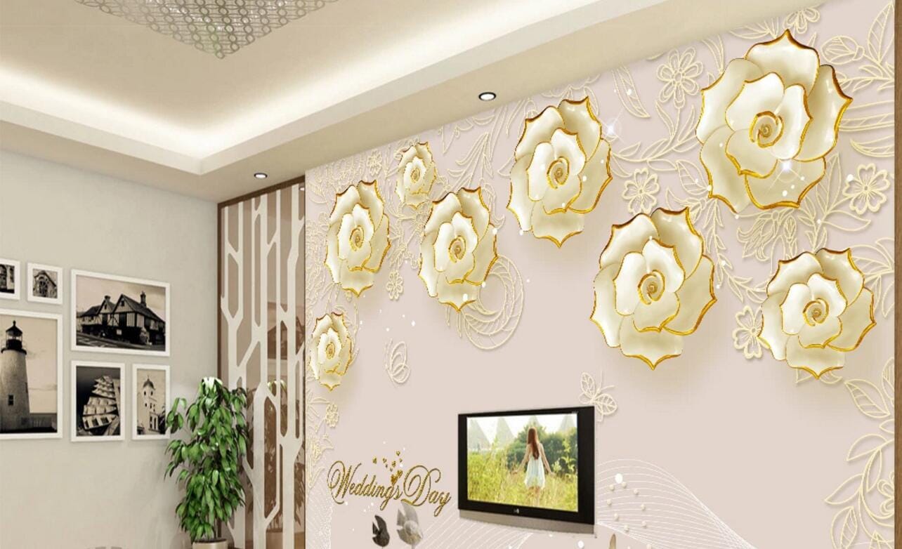 3D Ceramic Flower WC526 Wall Murals Wallpaper AJ Wallpaper 2