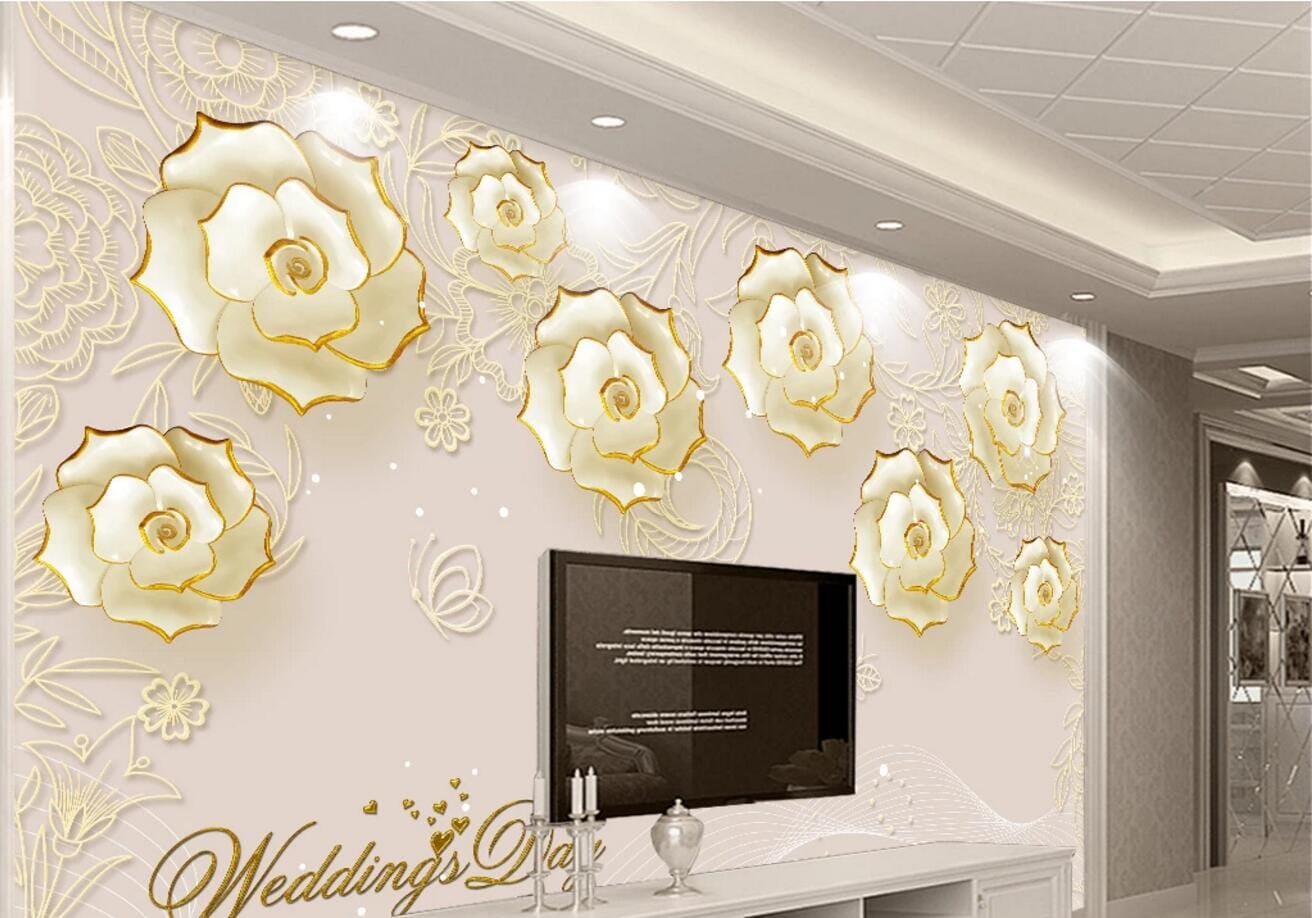 3D Ceramic Flower WC526 Wall Murals Wallpaper AJ Wallpaper 2