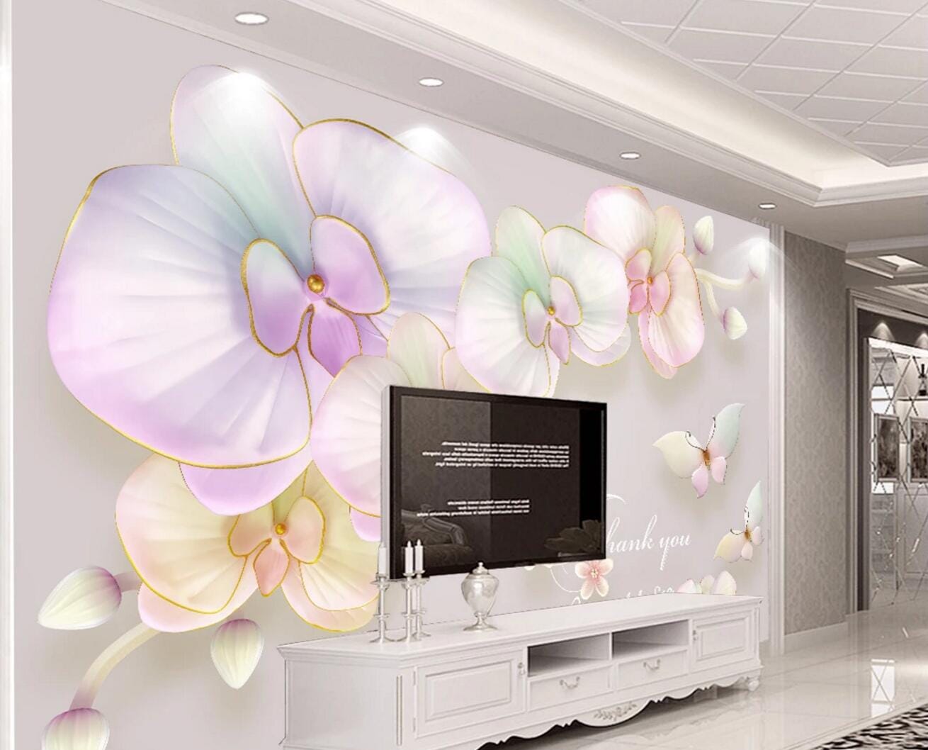 3D Gradient Flower WC523 Wall Murals Wallpaper AJ Wallpaper 2