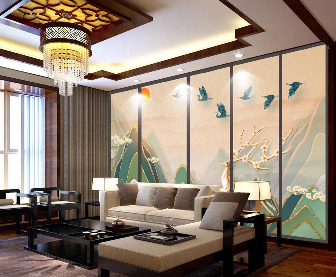 3D Mountain Deer WC491 Wall Murals Wallpaper AJ Wallpaper 2