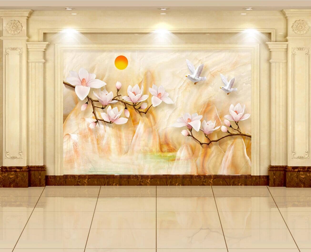 3D Sun White Bird WC489 Wall Murals Wallpaper AJ Wallpaper 2