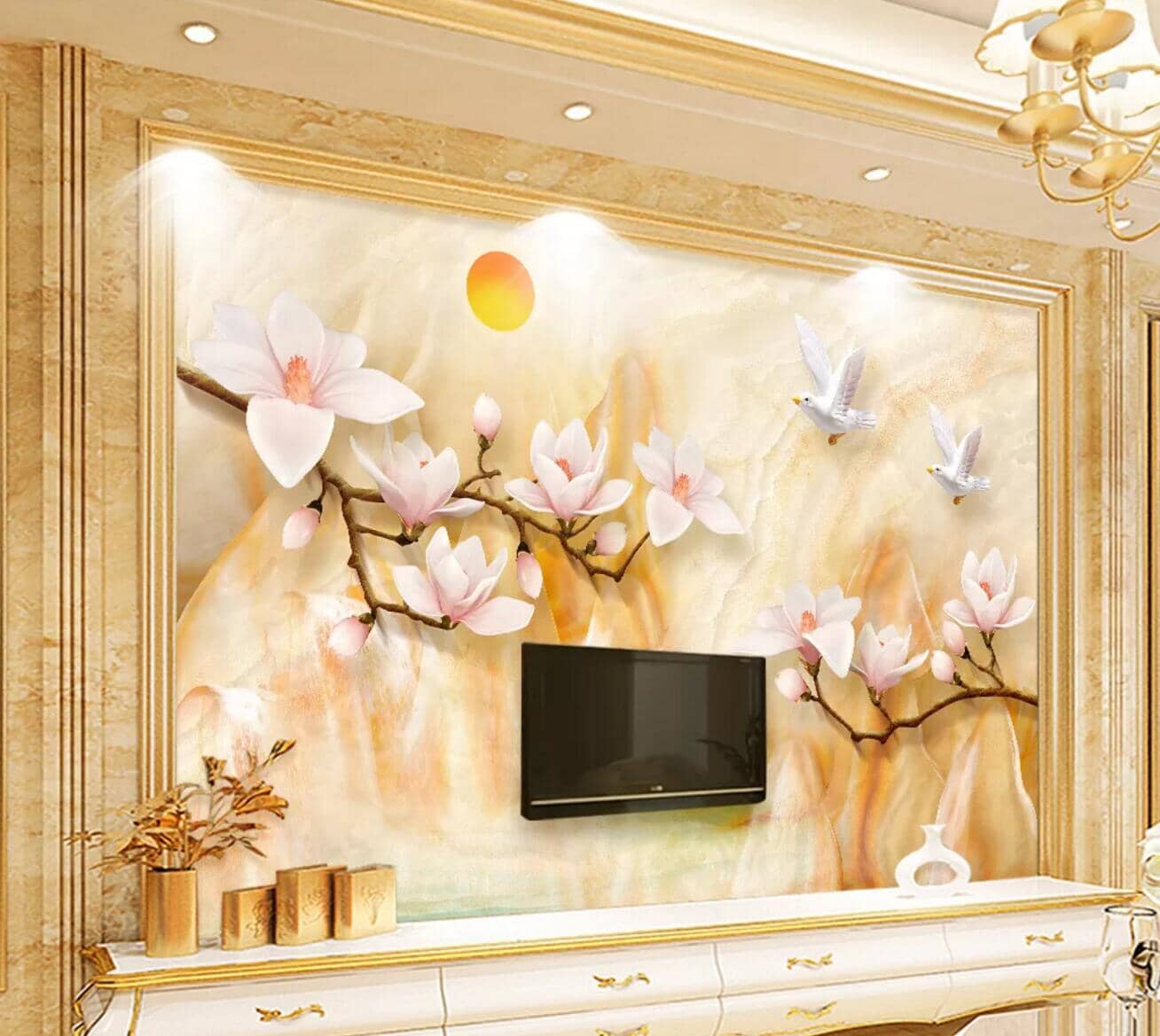 3D Sun White Bird WC489 Wall Murals Wallpaper AJ Wallpaper 2