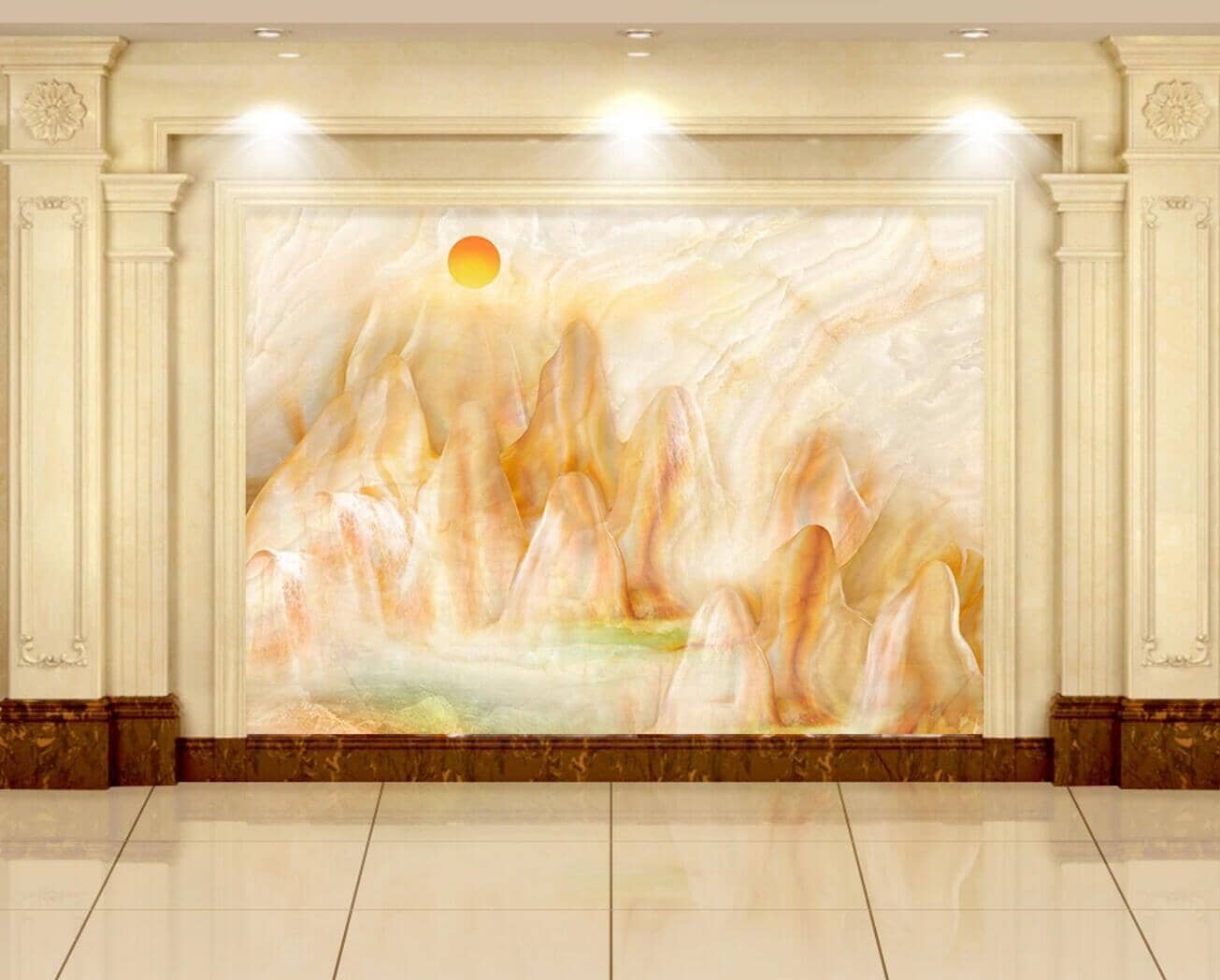 3D Golden Mountain WC488 Wall Murals Wallpaper AJ Wallpaper 2