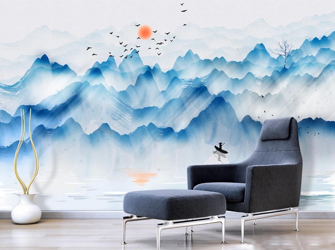 3D Blue Mountain WC684 Wall Murals Wallpaper AJ Wallpaper 2