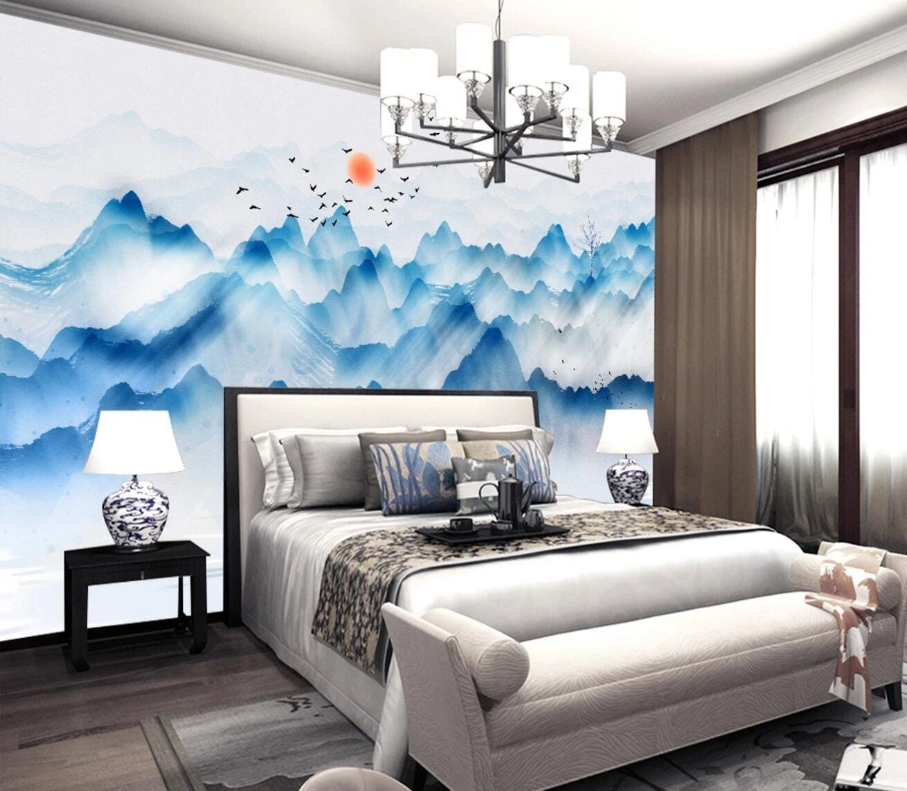 3D Blue Mountain WC684 Wall Murals Wallpaper AJ Wallpaper 2