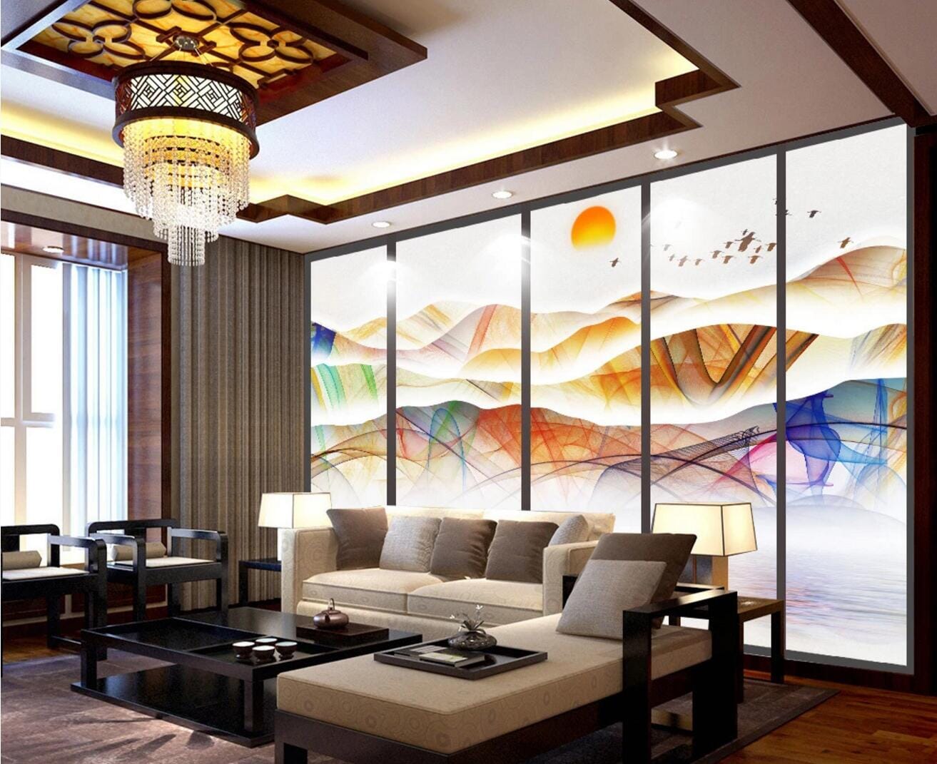 3D Color Mountain WC599 Wall Murals Wallpaper AJ Wallpaper 2