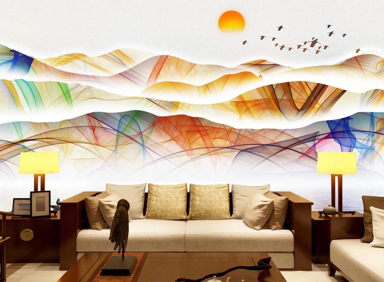 3D Color Mountain WC599 Wall Murals Wallpaper AJ Wallpaper 2