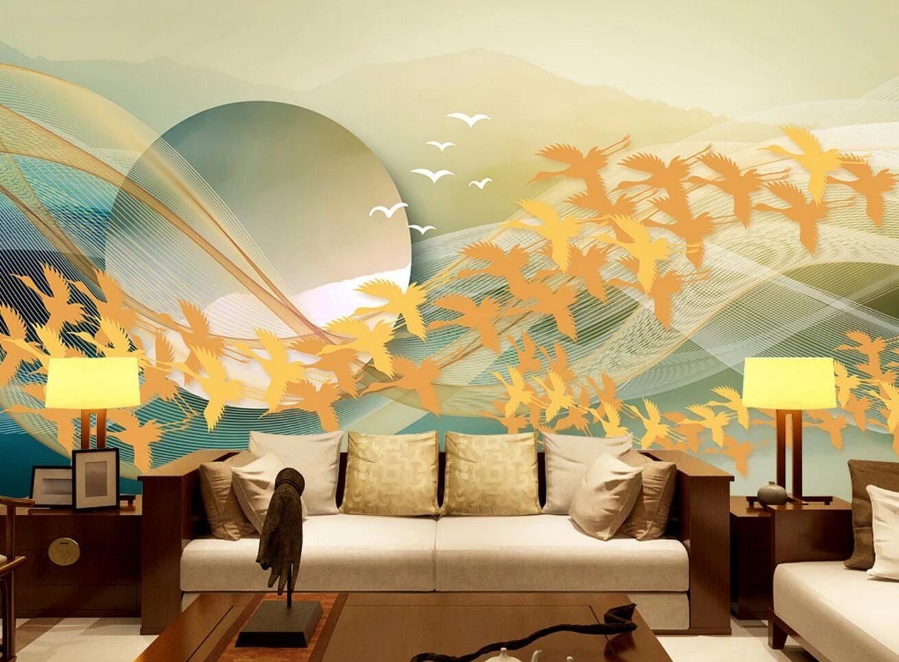 3D Rowing Bird WC588 Wall Murals Wallpaper AJ Wallpaper 2
