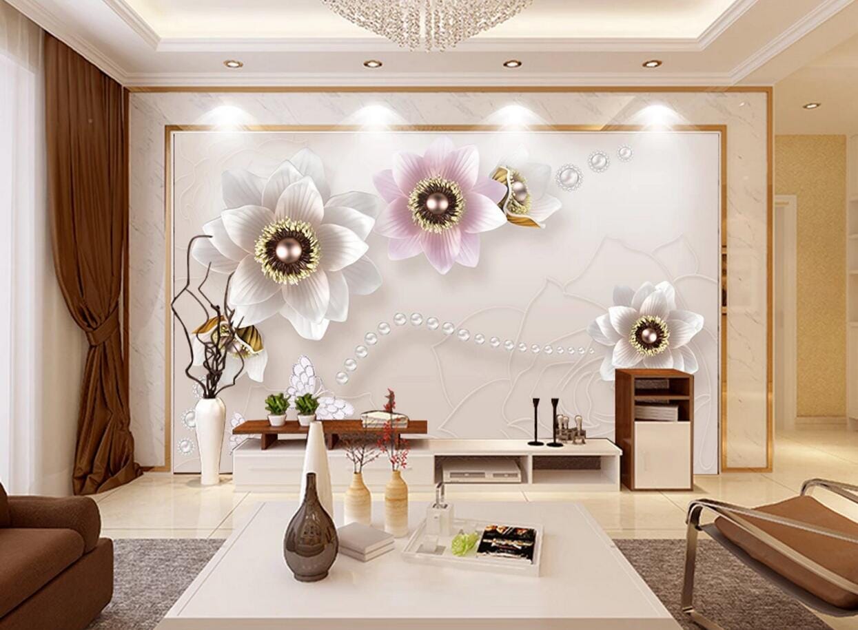 3D Pearl Butterfly WC770 Wall Murals Wallpaper AJ Wallpaper 2