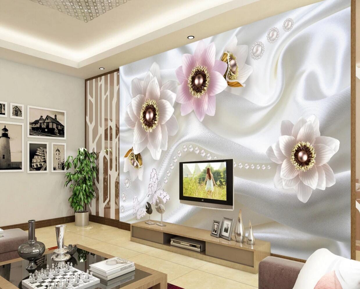 3D Pearl Butterfly WC770 Wall Murals Wallpaper AJ Wallpaper 2