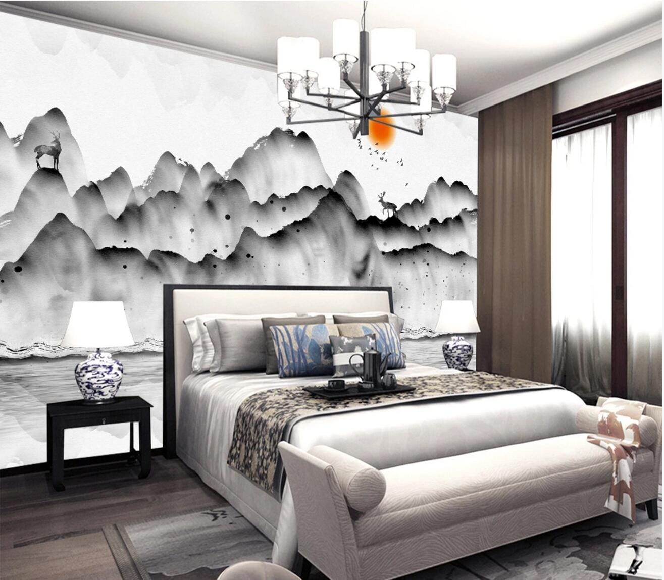 3D Black Deer WC742 Wall Murals Wallpaper AJ Wallpaper 2