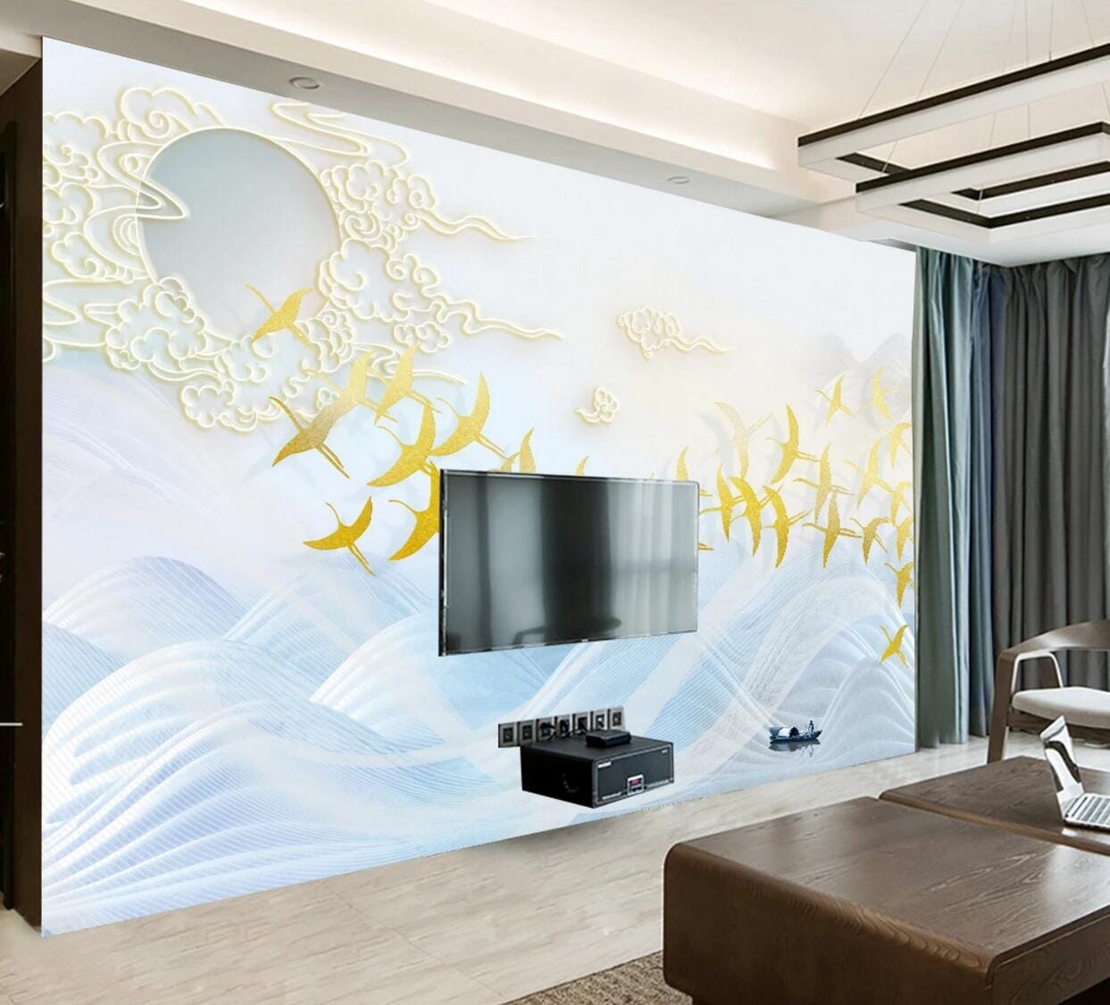 3D Geese Group WC734 Wall Murals Wallpaper AJ Wallpaper 2