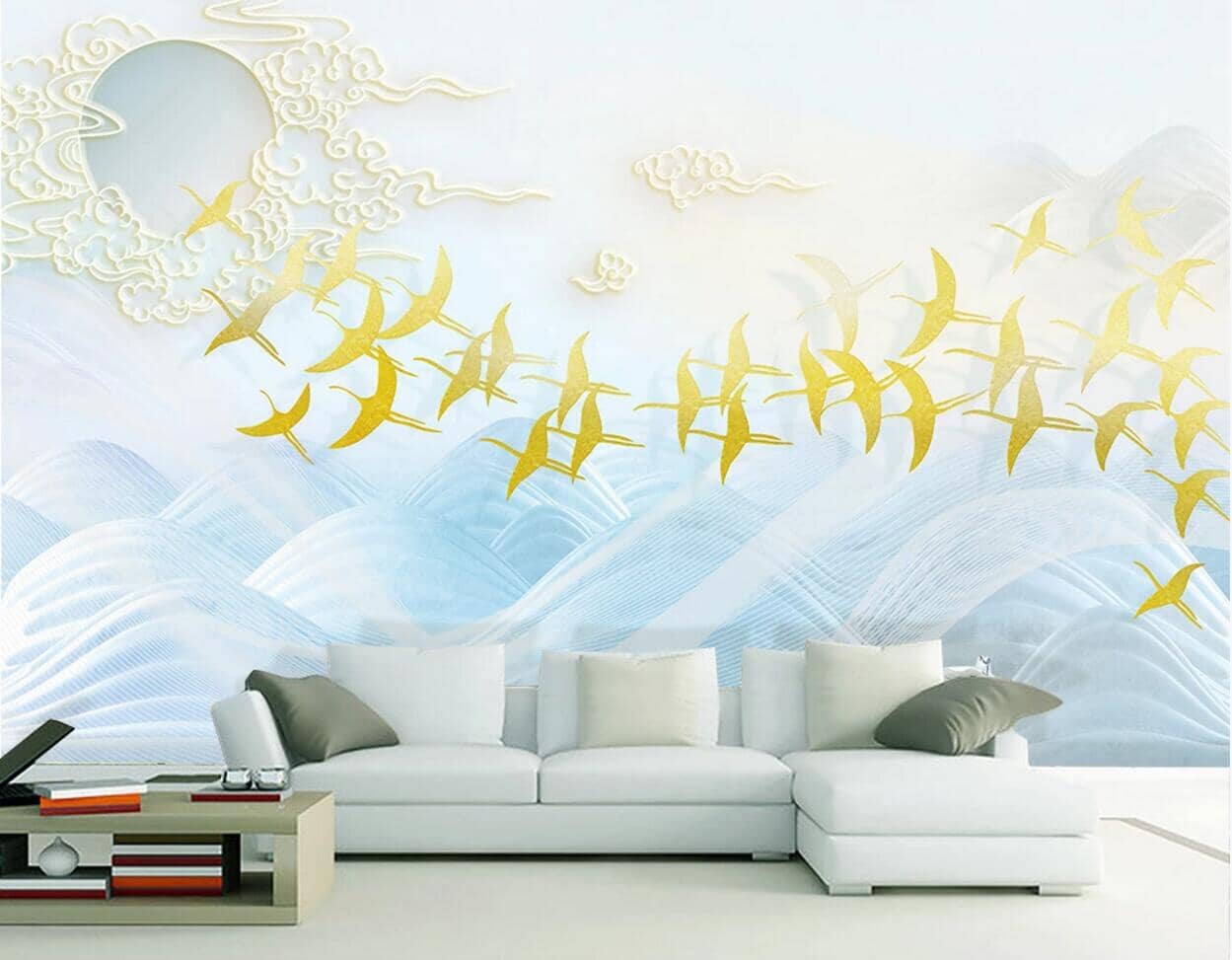 3D Geese Group WC734 Wall Murals Wallpaper AJ Wallpaper 2