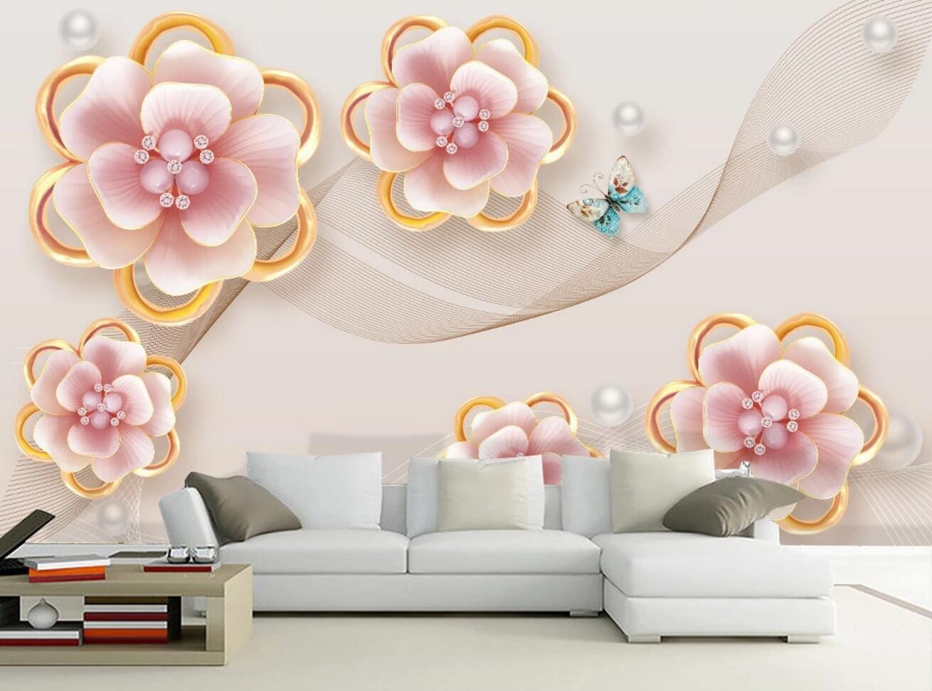 3D Butterfly Jewelry WC878 Wall Murals Wallpaper AJ Wallpaper 2