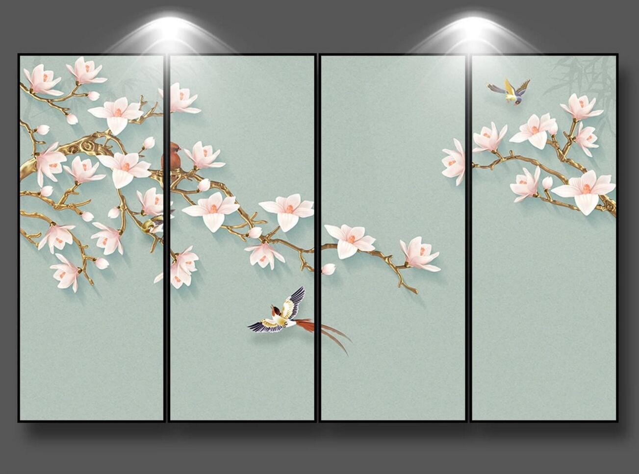 3D Swallow Flower WC816 Wall Murals Wallpaper AJ Wallpaper 2