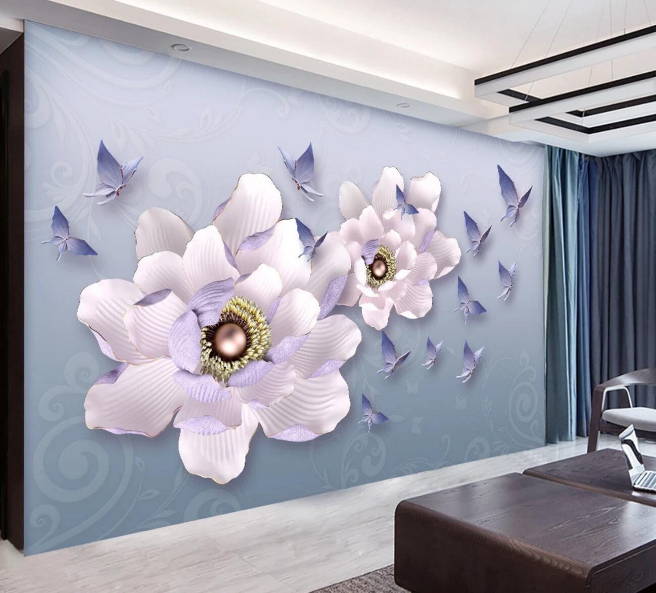 3D Butterfly Flying WC796 Wall Murals Wallpaper AJ Wallpaper 2