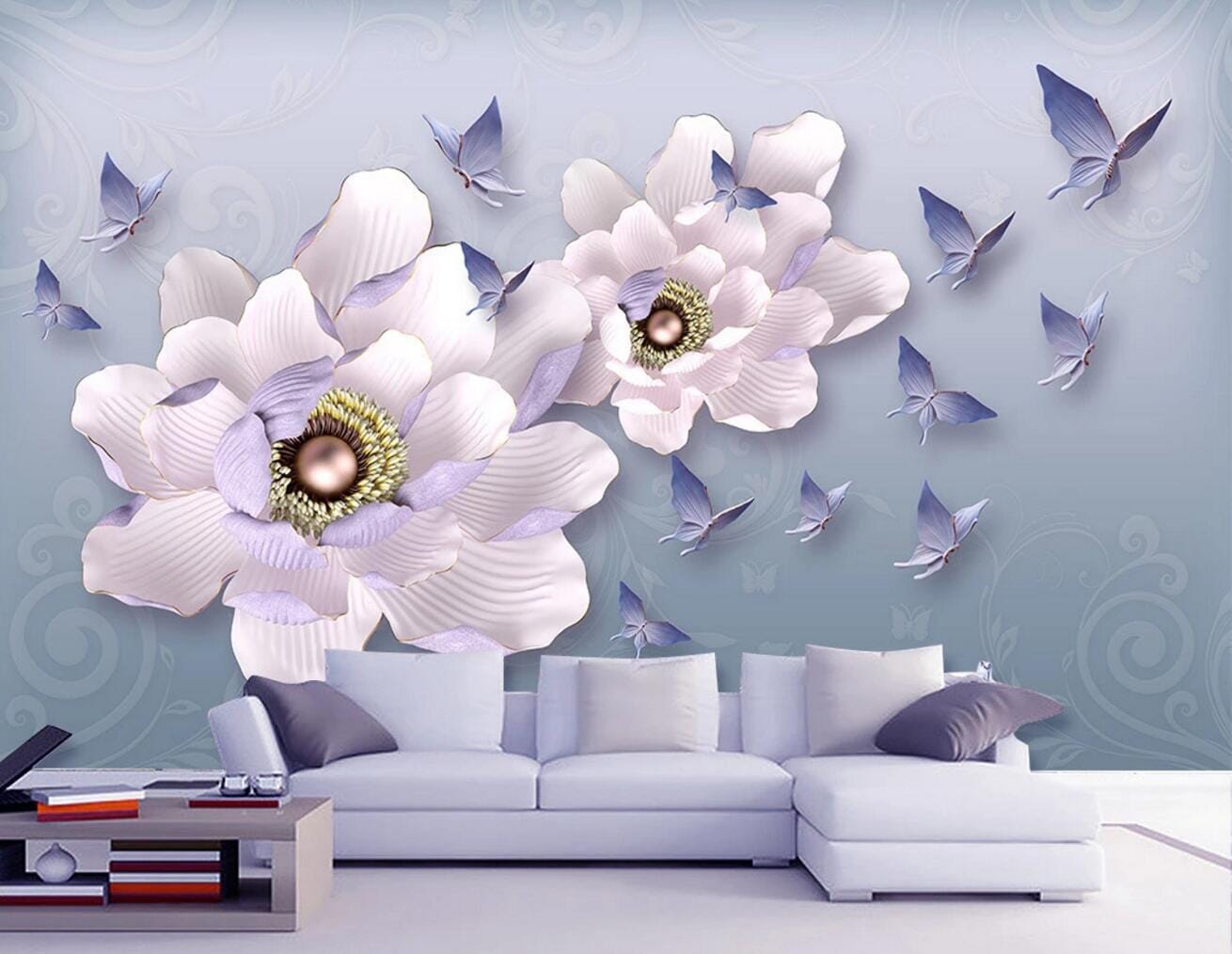 3D Butterfly Flying WC796 Wall Murals Wallpaper AJ Wallpaper 2