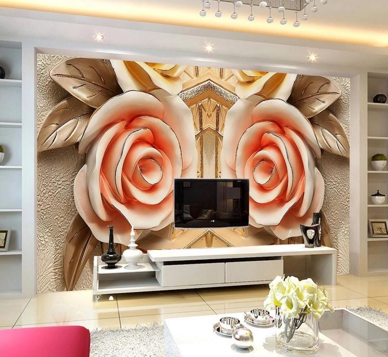 3D Beautiful Rose WC846 Wall Murals Wallpaper AJ Wallpaper 2