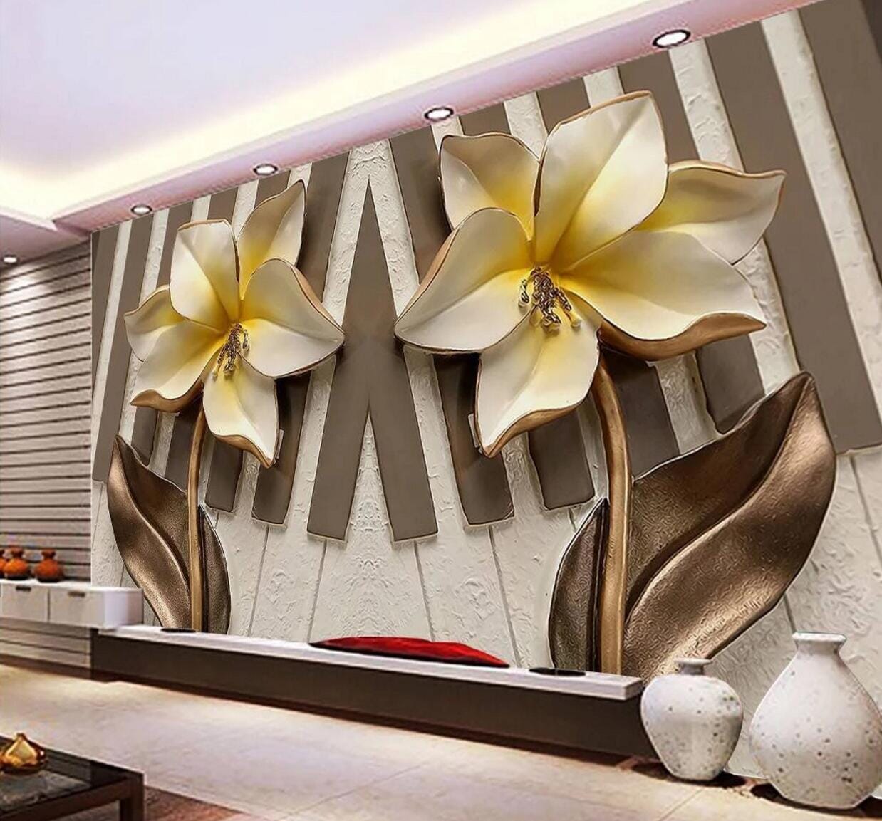 3D Decorative Flower WC844 Wall Murals Wallpaper AJ Wallpaper 2