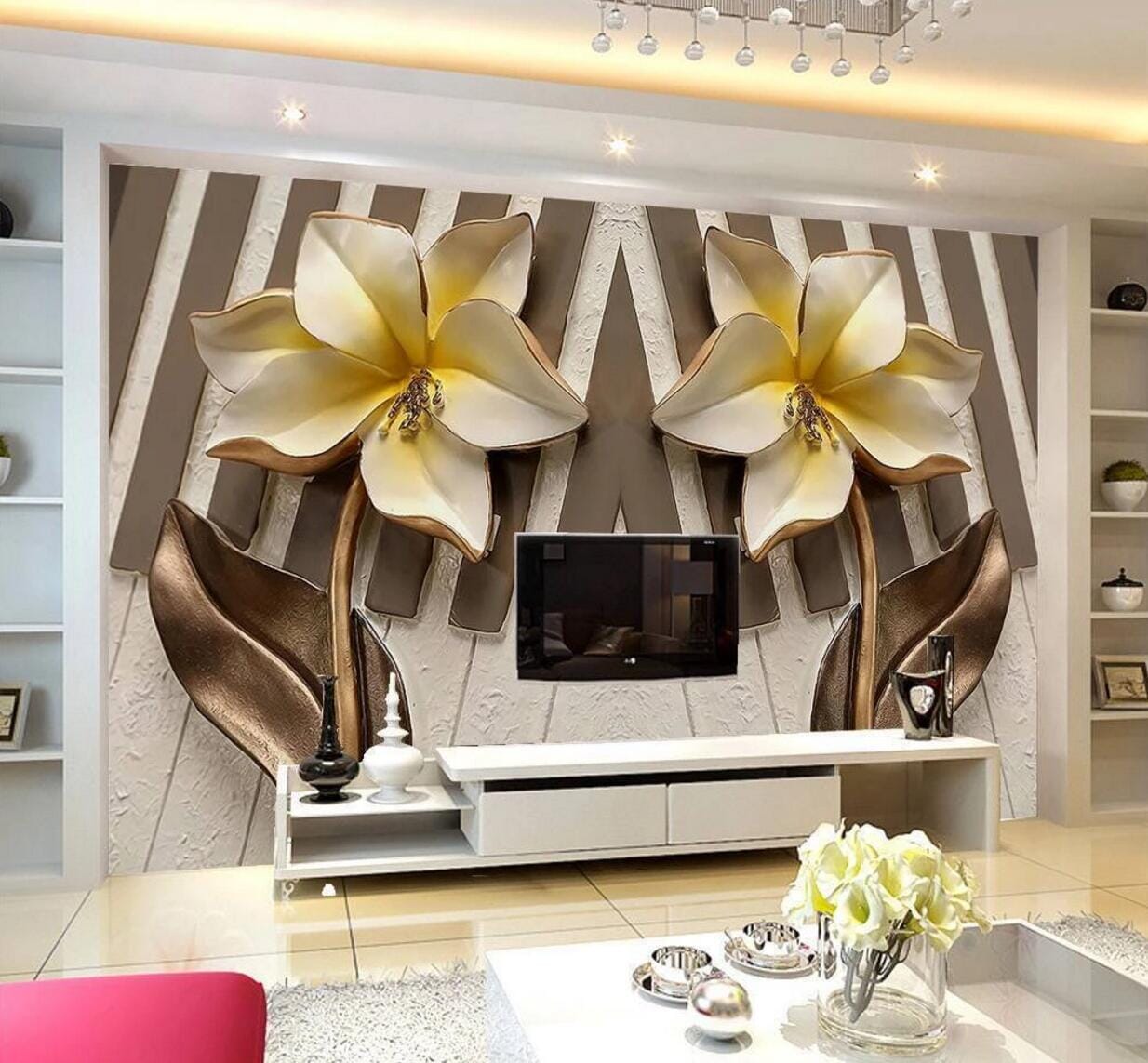 3D Decorative Flower WC844 Wall Murals Wallpaper AJ Wallpaper 2