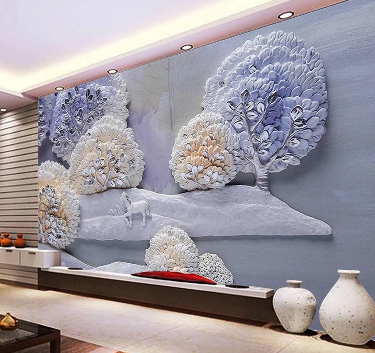 3D Purple Tree WC840 Wall Murals Wallpaper AJ Wallpaper 2