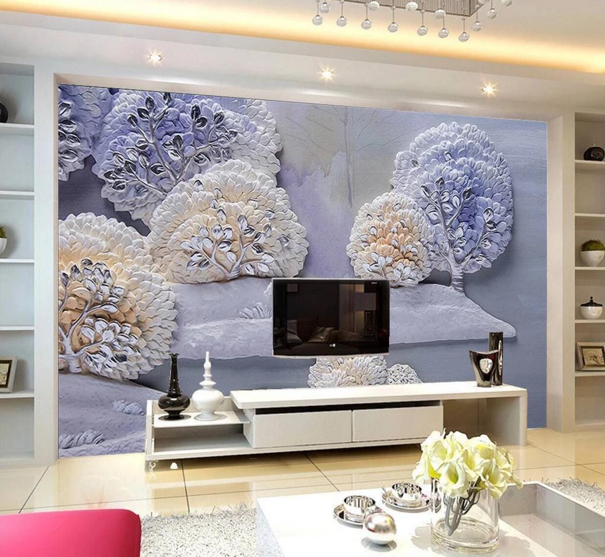 3D Purple Tree WC840 Wall Murals Wallpaper AJ Wallpaper 2